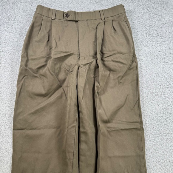 Brooks Brothers 346 Mens Pleated Wool Dress Pants Trousers Green Size 28x30 - Picture 2 of 10
